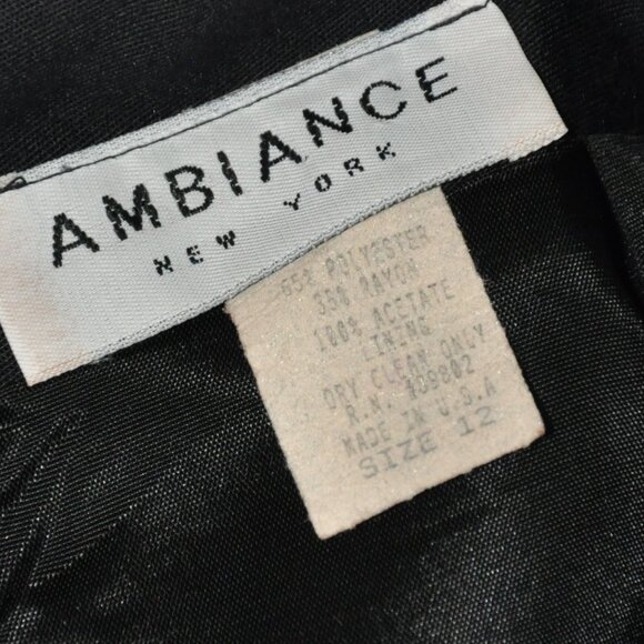 Ambiance Long Black Skirt with Slit (left-front), Size 12 - Picture 2 of 4